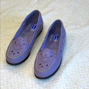 Dr. Scholl's Women Leather Purple Moccasin Loafer Slip On Flats Size 6M
